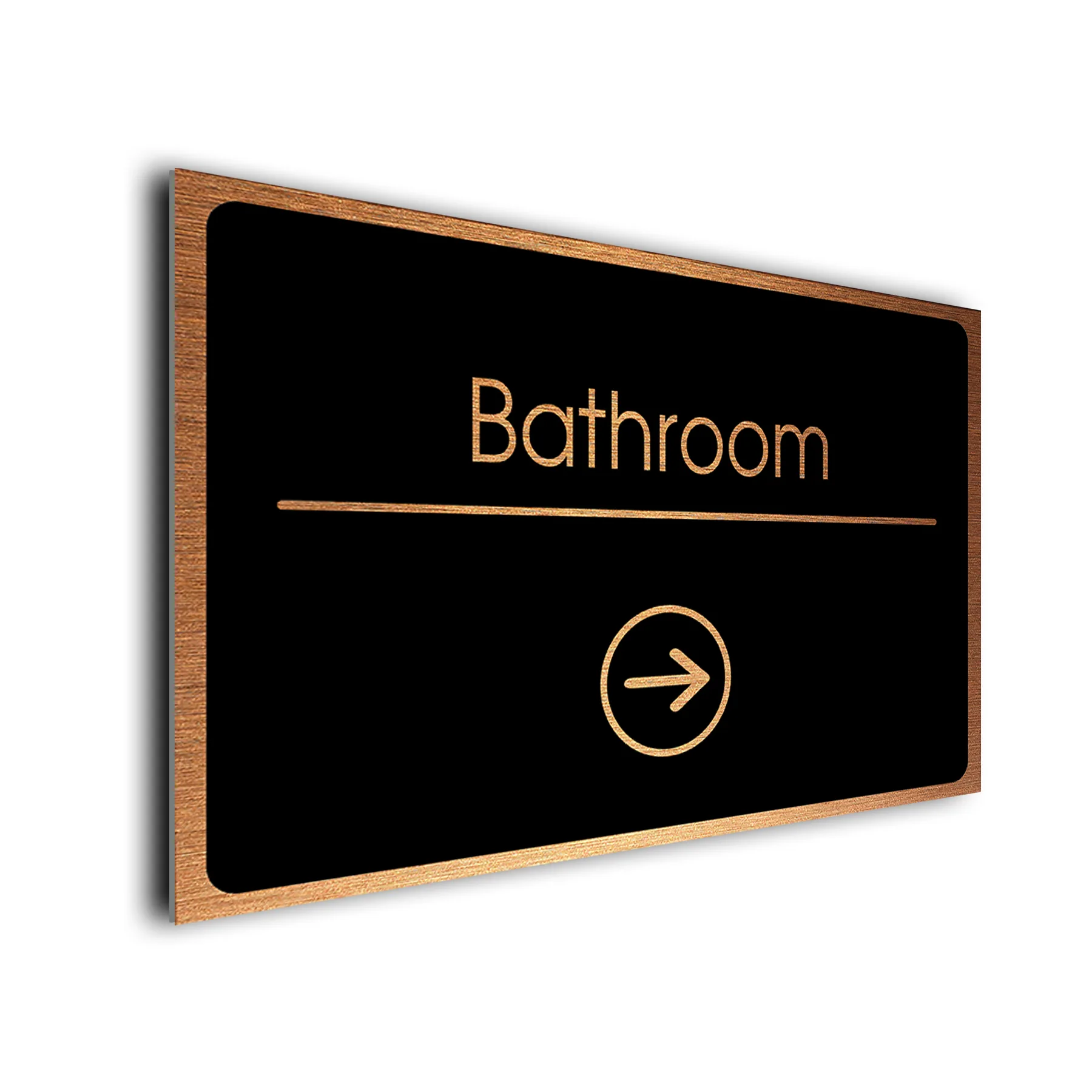 Bathroom Sign Directional Sign - Brushed Metal Finish