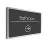 Bathroom Sign Directional Sign - Brushed Metal Finish