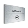Bathroom Sign Directional Sign - Brushed Metal Finish