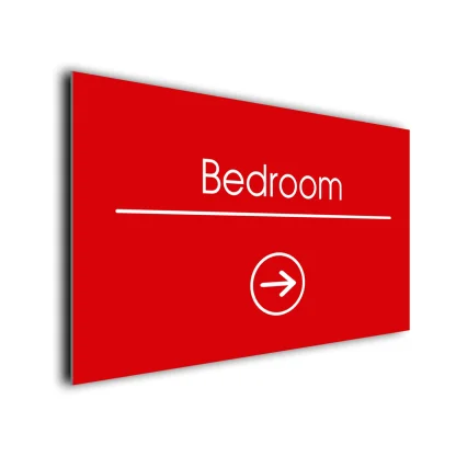 Bedroom Arrow Sign Directional Sign