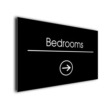 Bedrooms Arrow Sign Directional Sign