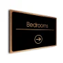 Bedrooms Sign Directional Sign - Brushed Metal Finish