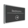 Bedrooms Sign Directional Sign - Brushed Metal Finish