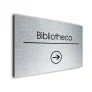 Bibliotheca Sign Directional Sign - Brushed Metal Finish
