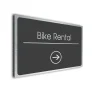 Bike Rental Sign Directional Sign - Brushed Metal Finish