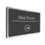 Bike Room Sign Directional Sign - Brushed Metal Finish
