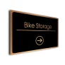 Bike Storage Sign Directional Sign - Brushed Metal Finish