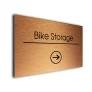 Bike Storage Sign Directional Sign - Brushed Metal Finish