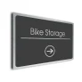 Bike Storage Sign Directional Sign - Brushed Metal Finish