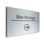 Bike Storage Sign Directional Sign - Brushed Metal Finish