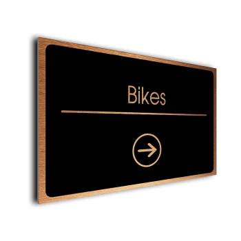 Bikes Sign Directional Sign - Brushed Metal Finish