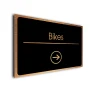 Bikes Sign Directional Sign - Brushed Metal Finish