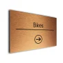 Bikes Sign Directional Sign - Brushed Metal Finish