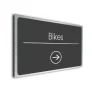 Bikes Sign Directional Sign - Brushed Metal Finish