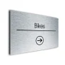 Bikes Sign Directional Sign - Brushed Metal Finish