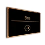 Bins Sign Directional Sign - Brushed Metal Finish