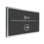Bins Sign Directional Sign - Brushed Metal Finish