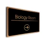 Biology Room Sign Directional Sign - Brushed Metal Finish