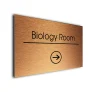 Biology Room Sign Directional Sign - Brushed Metal Finish