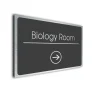 Biology Room Sign Directional Sign - Brushed Metal Finish
