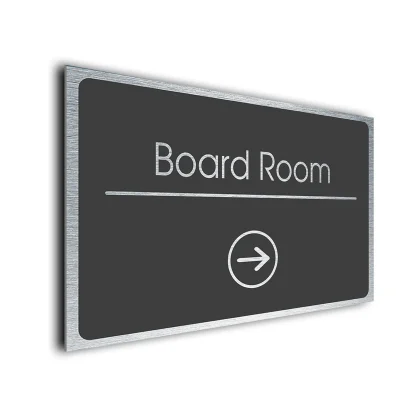 Board Room Sign Directional Sign - Brushed Metal Finish
