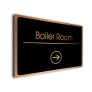 Boiler Room Sign Directional Sign - Brushed Metal Finish