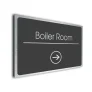 Boiler Room Sign Directional Sign - Brushed Metal Finish