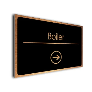 Boiler Sign Directional Sign - Brushed Metal Finish