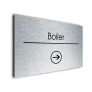 Boiler Sign Directional Sign - Brushed Metal Finish