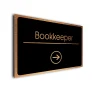 Bookkeeper Sign Directional Sign - Brushed Metal Finish