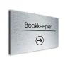 Bookkeeper Sign Directional Sign - Brushed Metal Finish