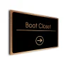 Boot Closet Sign Directional Sign - Brushed Metal Finish