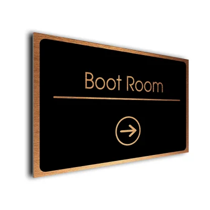 Boot Room Sign Directional Sign - Brushed Metal Finish