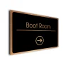 Boot Room Sign Directional Sign - Brushed Metal Finish