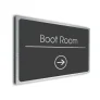 Boot Room Sign Directional Sign - Brushed Metal Finish
