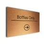Bottles Only Sign Directional Sign - Brushed Metal Finish