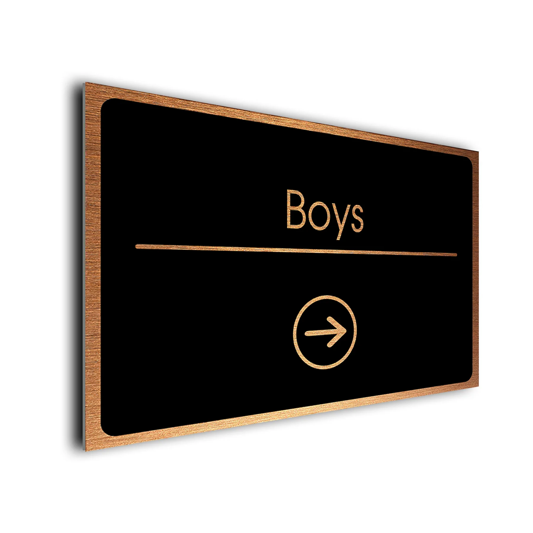 Boys Sign Directional Sign - Brushed Metal Finish