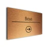 Boys Sign Directional Sign - Brushed Metal Finish
