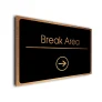 Break Area Sign Directional Sign - Brushed Metal Finish