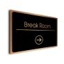 Break Room Sign Directional Sign - Brushed Metal Finish