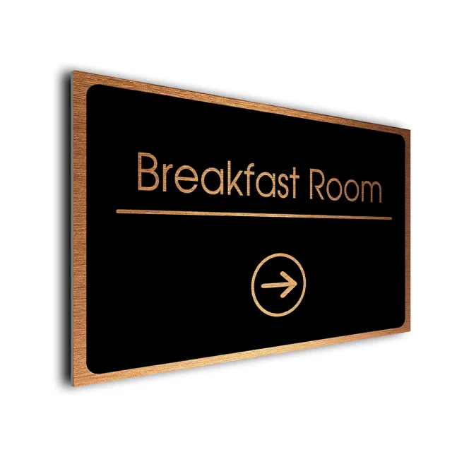 Breakfast Room Sign Directional Sign - Brushed Metal Finish