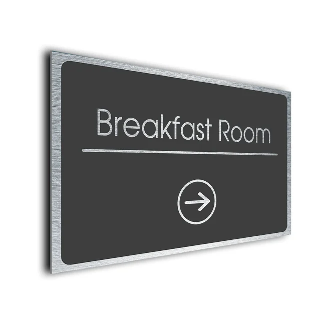 Breakfast Room Sign Directional Sign - Brushed Metal Finish Breakfast Room Sign Directional Sign - Brushed Metal Finish