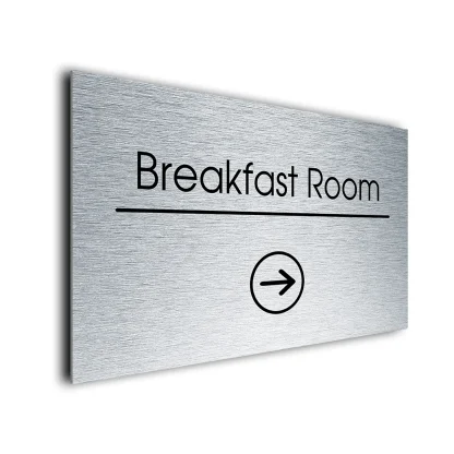 Breakfast Room Sign Directional Sign - Brushed Metal Finish