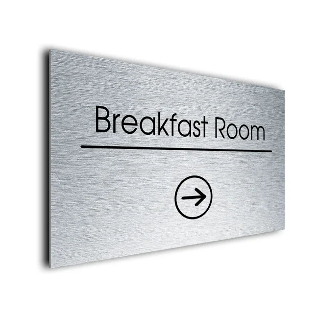 Breakfast Room Sign Directional Sign - Brushed Metal Finish Breakfast Room Sign Directional Sign - Brushed Metal Finish