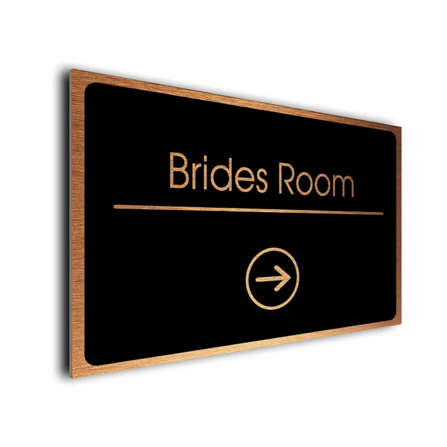 Brides Room Sign Directional Sign - Brushed Metal Finish