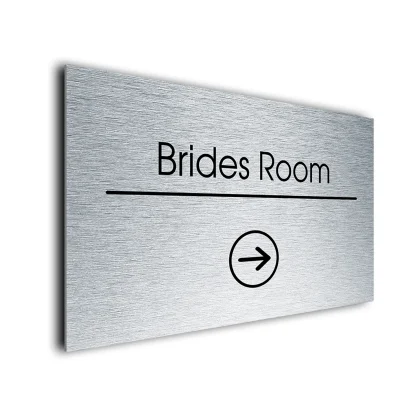 Brides Room Sign Directional Sign - Brushed Metal Finish