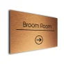 Broom Room Sign Directional Sign - Brushed Metal Finish
