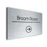 Broom Room Sign Directional Sign - Brushed Metal Finish