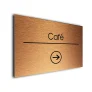 Café Sign Directional Sign - Brushed Metal Finish