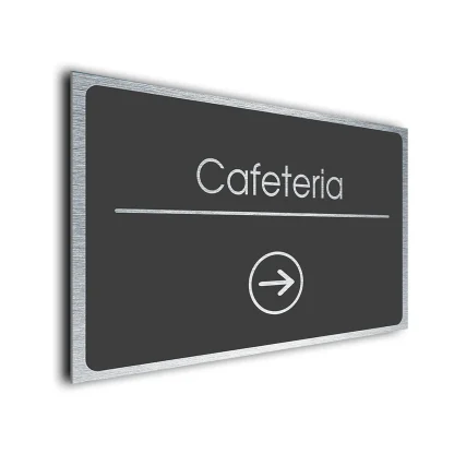 Cafeteria Sign Directional Sign - Brushed Metal Finish